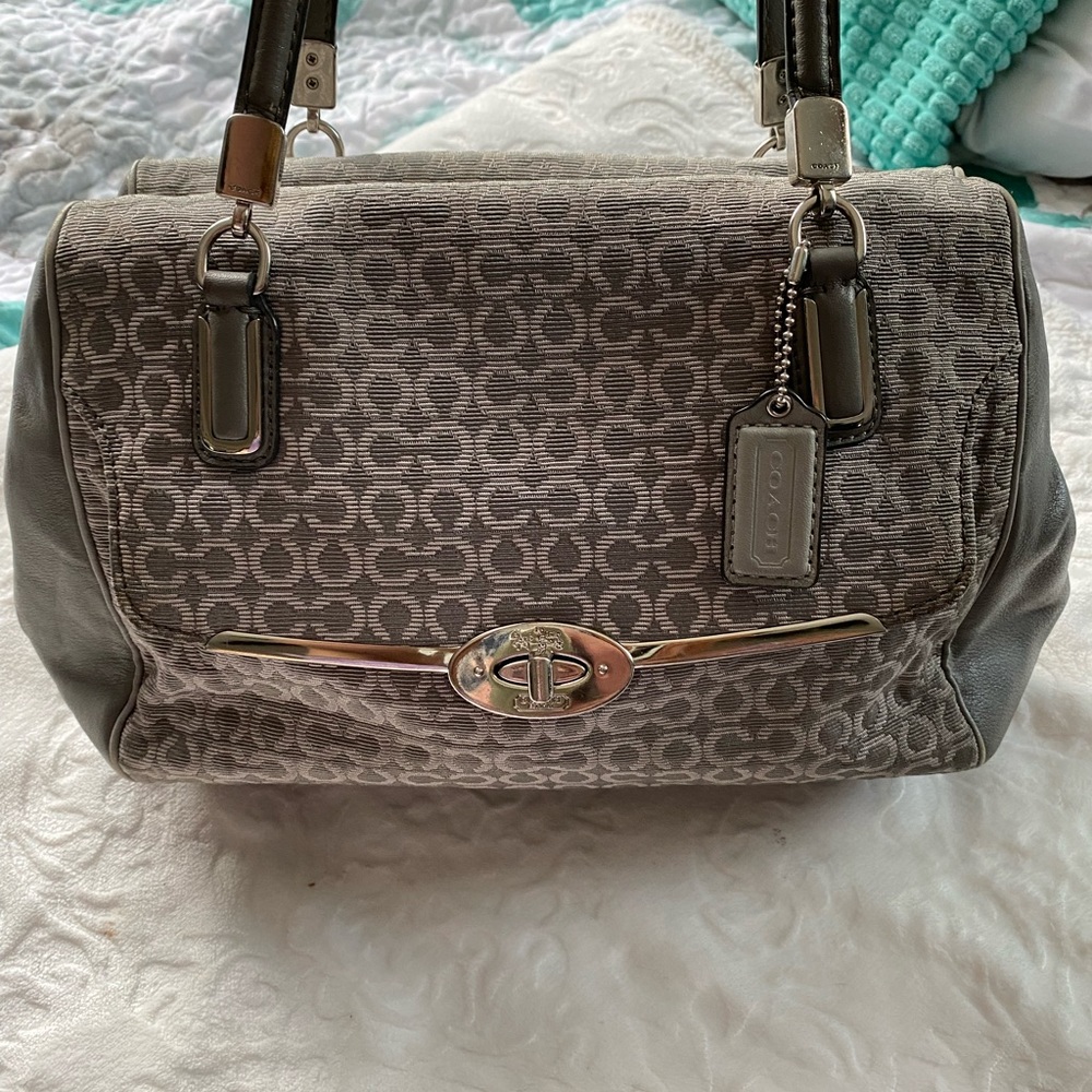 Coach Signature Canvas Shoulder Bag in Gray